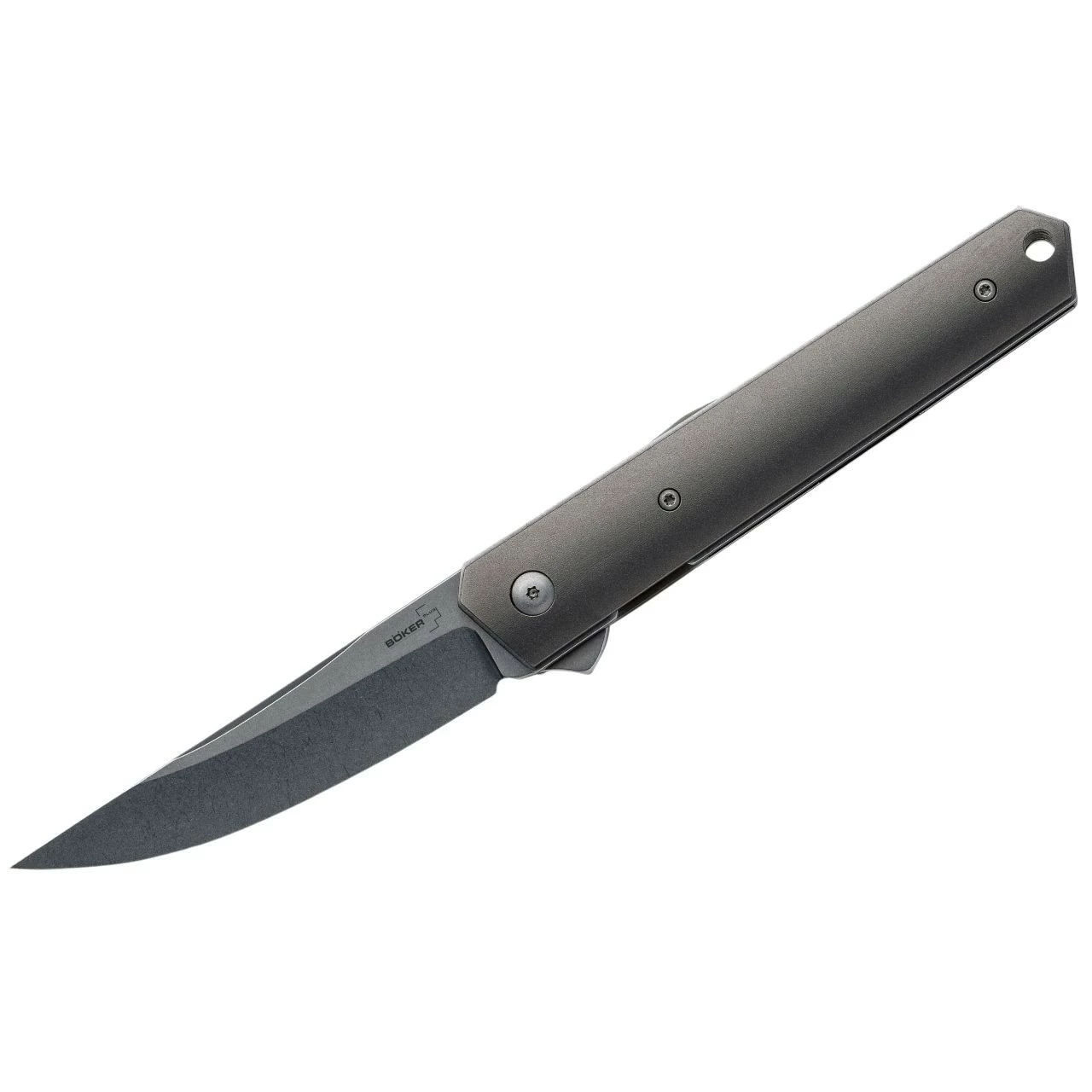 BOKER PLUS Kwaiken 3.5in Stonewash Standard Point Stonewash Titanium Handle Folding Knife (01BO296) 3 BOKER PLUS Kwaiken 3.5in Stonewash Standard Point Stonewash Titanium Handle Folding Knife (01BO296)