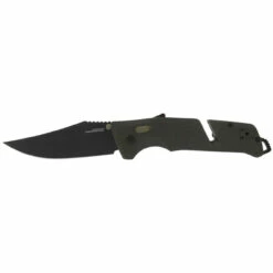 SOG Trident AT 3.7in Black Clip Point OD Green GRN Handle Assisted Folding Knife (11-12-03-41)