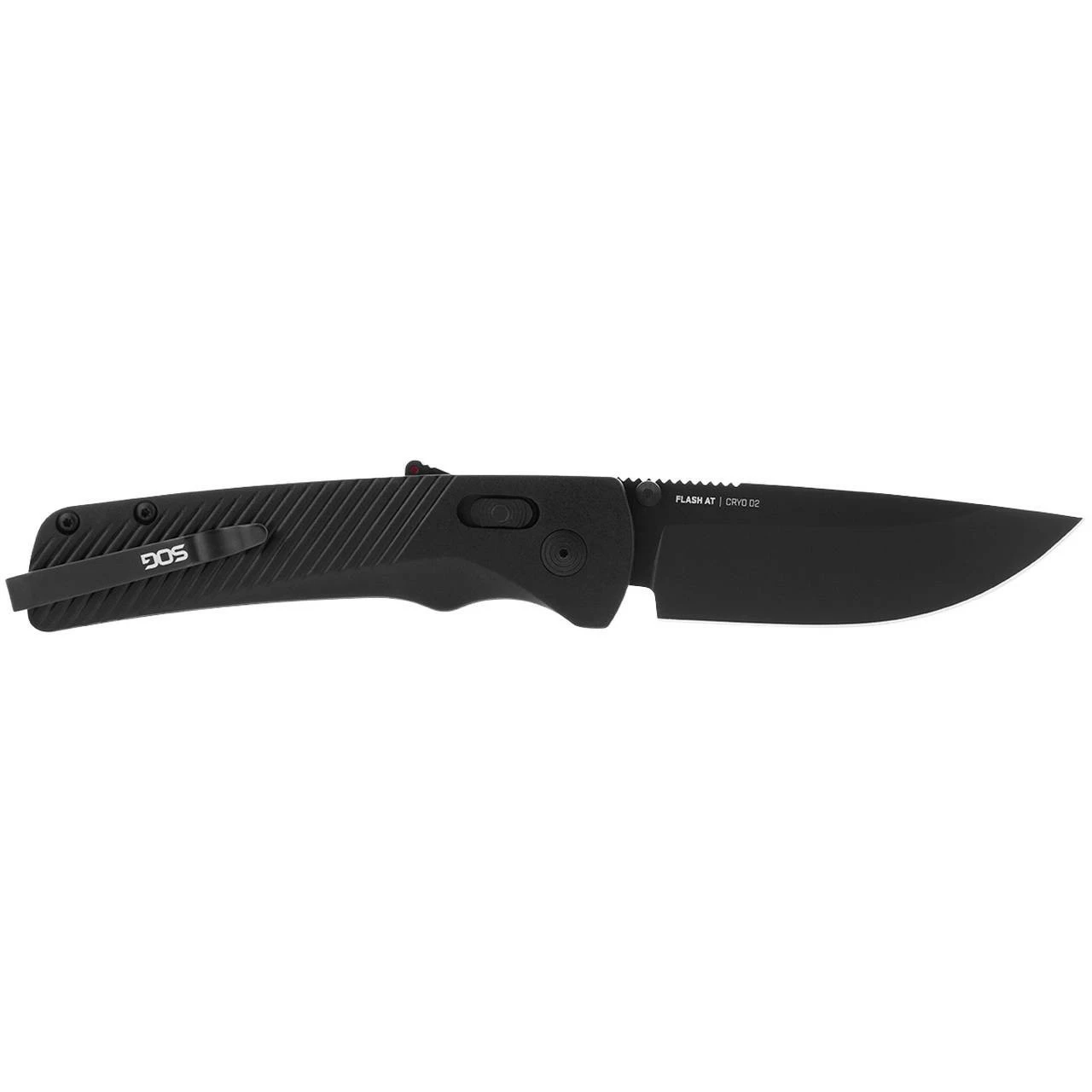 SOG Flash AT 3.45in Black Drop Point Black GRN Handle Assisted Folding Knife (11-18-01-41) 4 SOG Flash AT 3.45in Black Drop Point Black GRN Handle Assisted Folding Knife (11-18-01-41) - Image 2