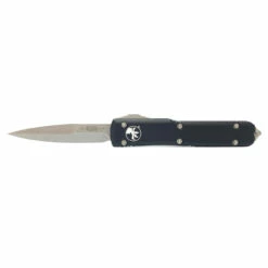 MICROTECH Ultratech 3.4in Stonewash Bayonet Black Aluminum Handle Automatic Out-The-Front Knife (120-10)