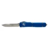 MICROTECH Ultratech 3.4in Satin Drop Point Blue Aluminum Handle Automatic Out-The-Front Knife (121-4BL)