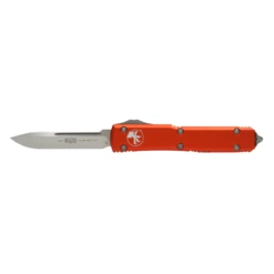 MICROTECH Ultratech 3.4in Satin Drop Point Orange Aluminum Handle Automatic Out-The-Front Knife (121-4OR)