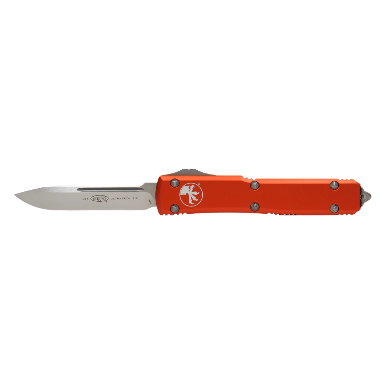 MICROTECH Ultratech 3.4in Satin Drop Point Orange Aluminum Handle Automatic Out-The-Front Knife (121-4OR) 3 MICROTECH Ultratech 3.4in Satin Drop Point Orange Aluminum Handle Automatic Out-The-Front Knife (121-4OR)