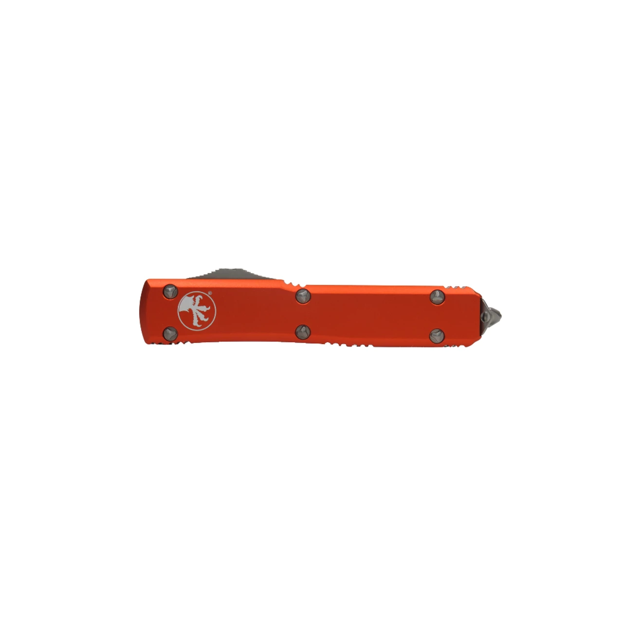 MICROTECH Ultratech 3.4in Satin Drop Point Orange Aluminum Handle Automatic Out-The-Front Knife (121-4OR) 5 MICROTECH Ultratech 3.4in Satin Drop Point Orange Aluminum Handle Automatic Out-The-Front Knife (121-4OR) - Image 3