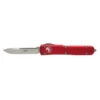 MICROTECH Ultratech 3.4in Satin Drop Point Red Aluminum Handle Automatic Out-The-Front Knife (121-4RD) -THE BLADE BAR Sales 121 4 RD.1 40126.1664291949