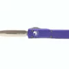 MICROTECH Ultratech 3.4in Stonewash Dagger Purple Aluminum Handle Automatic Out-The-Front Knife (122-10PU) -THE BLADE BAR Sales 122 10PU2 73655.1614184603