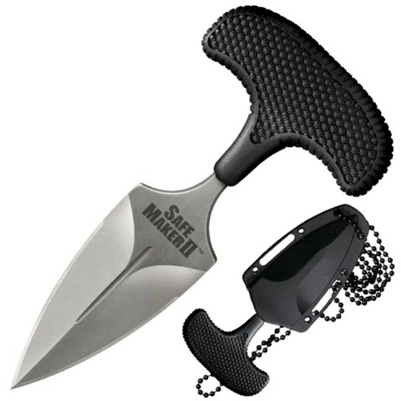 COLD STEEL Safe Maker II 3.25in Satin Dagger Black Kray-Ex Polymer Handle Fixed Blade Knife (12DCST) 3 COLD STEEL Safe Maker II 3.25in Satin Dagger Black Kray-Ex Polymer Handle Fixed Blade Knife (12DCST)