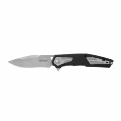 KERSHAW Tremolo 3.12in Stonewash Drop Point Black GFN Handle Folding Knife (1390)