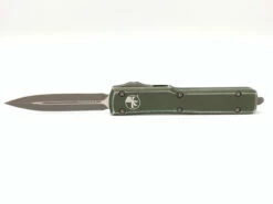 MICROTECH UTX-70 2.41in Apocalyptic Dagger Distressed OD Green Aluminum Handle Automatic Out-The-Front Knife (147-10DOD)