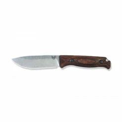 BENCHMADE Saddle Mountain Skinner 8.70in Stonewash Drop Point Brown Wood Handle Fixed Blade Knife (15002)