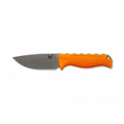 BENCHMADE Steep Country Hunter 3.54in Stonewash Drop Point Orange Santoprene Handle Fixed Blade Knife With Boltaron Sheath (15006)