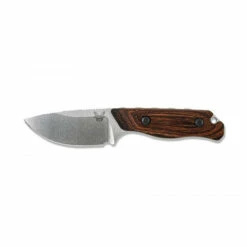 BENCHMADE Hidden Canyon Hunter 2.79in Stonewash Drop Point Wood Handle Fixed Blade Knife With Leather Sheath (15017)