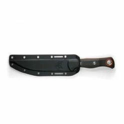 BENCHMADE Meatcrafter 6.08in Orange Cerakote Trailing Point Black Carbon Fiber Handle Fixed Blade Knife With Boltaron Sheath (15500OR-2) -THE BLADE BAR Sales 15500or 2 06 93389.1683813766