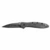 KERSHAW Leek 3in Blackwash Wharncliffe Blackwash Stainless Steel Handle Spring Assisted Folding Knife (1660CBBW) -THE BLADE BAR Sales 1660CBBW.1 38626.1614712338