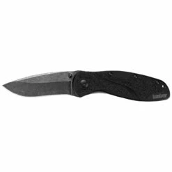 KERSHAW Blur 3.4in Black Acid Wash Drop Point Black Anodized Aluminum Handle Assisted Folding Knife (1670BW)