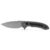 FERRUM FORGE Allurus 3.45in Stonewash Drop Point Grey And Black Titanium And Carbon Fiber Handle Manual Folding Knife (FFALMCF) -THE BLADE BAR Sales 1 00077.1680898168