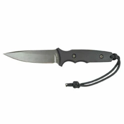 SPARTAN BLADES Harsey TT 4.5in Black DLC Drop Point Black Micarta Handle Fixed Blade Knife With Tan Kydex Sheath (SB43BKBKKYBK)