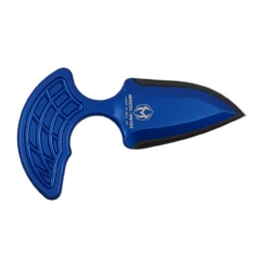 HERETIC KNIVES Sleight Modular Push Dagger 3.0in Stonewash Dagger Blue Aluminum Handle With Kydex Sheath Fixed Blade Knife (H050-6A-BLU)