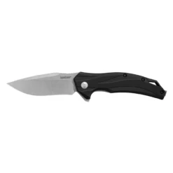 KERSHAW Lateral 3in Stonewash Drop Point Black GFN Handle Assisted Folding Knife (1645)