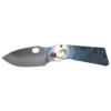 MKT TFF-1 4in Stonewash Drop Point Rip Curl Faced And Flamed Blue Titanium Handle Manual Folding Knife (00083) -THE BLADE BAR Sales 1 77048.1682960448