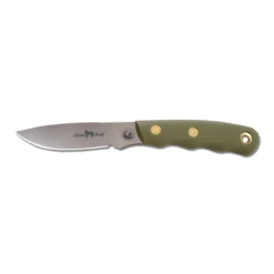 KNIVES OF ALASKA 3.75in Bead Blasted Drop Point OD Green G10 Handle Fixed Blade Knife With Leather Sheath (00330FG)