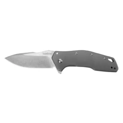 KERSHAW Eris 3in Stonewash Modified Drop Point Steel Handle Assisted Folding Knife (1881)