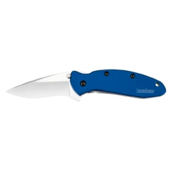 KERSHAW Scallion 2.25in Bead Blast Drop Point Navy Blue Aluminum Handle Spring Assisted Knife (1620NB)