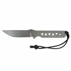 SPARTAN BLADES Formido 3.88in Black PVD Drop Point Black PVD Skeletonized Stainless Steel Handle Fixed Blade Knife With Black Kydex Sheath (SB39BKKYBK)