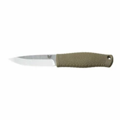 BENCHMADE Blue Class Puukko 3.75in Drop Point CPM-3V Stainless Steel Blade Textured Santoprene Ranger Green Handle Fixed Blade Knife (200)
