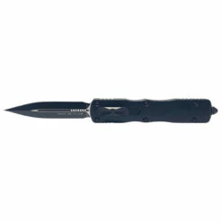 MICROTECH Dirac Delta Tactical 3.8in Black Dagger Black Aluminum Handle Automatic Out-The-Front Knife (227-1T)