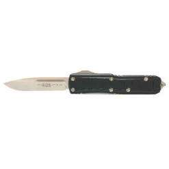 MICROTECH UTX-85 II 3.125in Stonewash Drop Point Black Aluminum Handle Automatic Out-The-Front Knife (231II-10S)