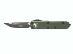 MICROTECH UTX-85 3.125in Black Tanto OD Green Aluminum Handle Automatic Out-The-Front Knife (233-1OD)