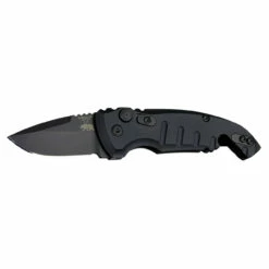 HOGUE A01 MicroSwitch 1.87in Black Drop Point Black Aluminum Handle Automatic Folding Knife (24126)