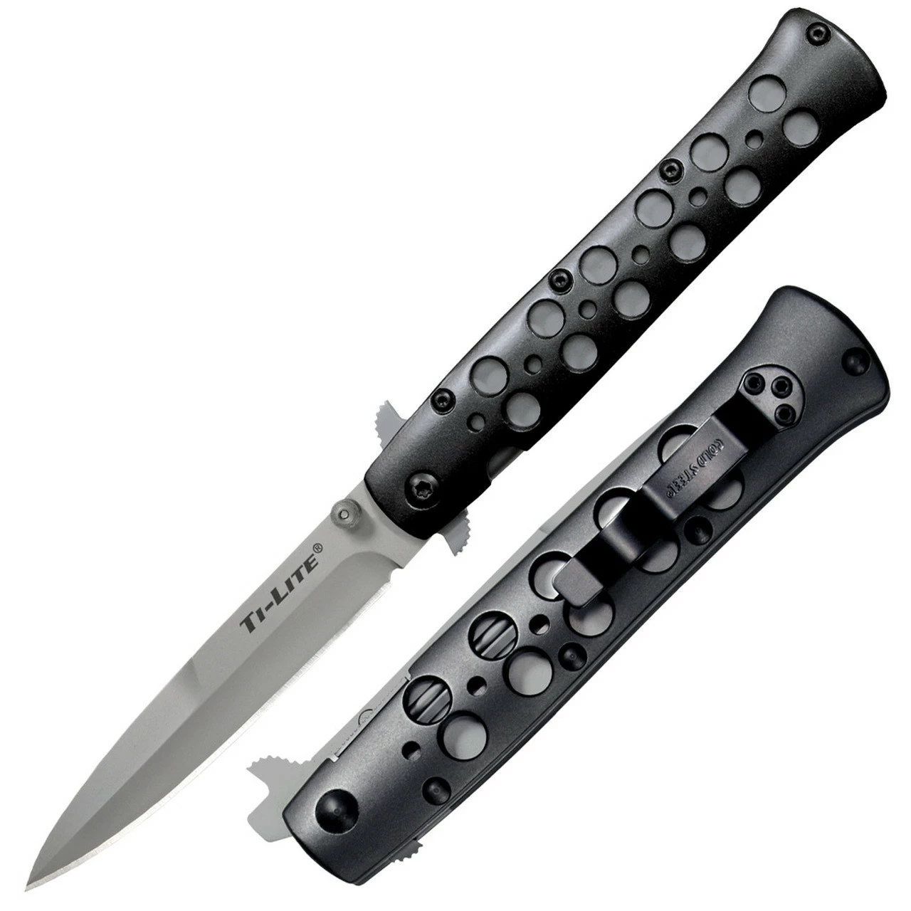 COLD STEEL Ti-Lite 4.0in Bead Blast Bayonet Black Aluminum Handle Folding Knife (26B4) 3 COLD STEEL Ti-Lite 4.0in Bead Blast Bayonet Black Aluminum Handle Folding Knife (26B4)