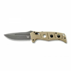 THE BLADE BAR Sales 35 BENCHMADE Auto Adamas 3.8in Grey Drop Point Tan G-10 Handle Automatic Folding Knife (2750GY-3)