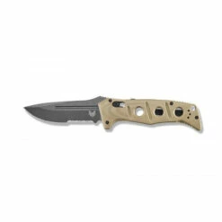 THE BLADE BAR Sales 33 BENCHMADE Auto Adamas 3.8in Gray Drop Point Tan G-10 Handle Automatic Folding Knife (2750SGY-3)