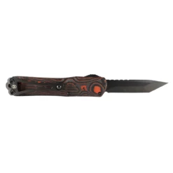 HERETIC Manticore-S 2.63in DLC Black Tanto Black Aluminum Handle With Orange Camo Carbon Fiber Backcover Automatic Out-The-Front Knife (H023-6A-ORCF) -THE BLADE BAR Sales 2 10926.1664306100
