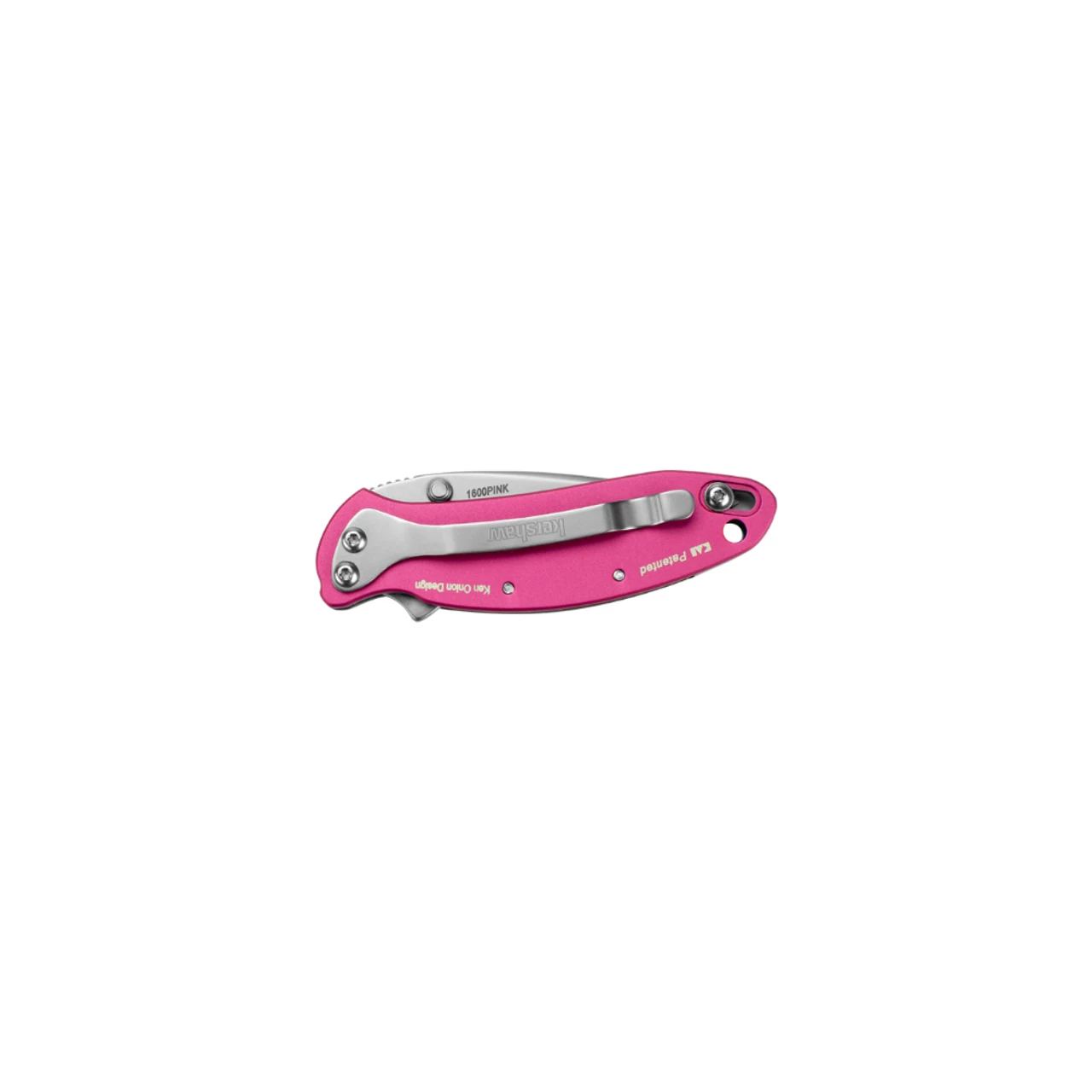 KERSHAW Chive 1.9in Bead Blast Drop Point Pink Aluminum Spring Assisted Folding Knife (1600PINK) 4 KERSHAW Chive 1.9in Bead Blast Drop Point Pink Aluminum Spring Assisted Folding Knife (1600PINK) - Image 2