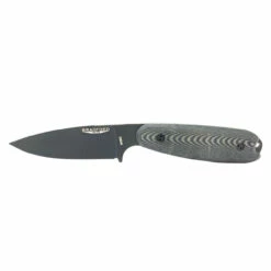 BRADFORD KNIVES Guardian 3.5 3.5in DLC Black Drop Point Black Micarta Handle Fixed Blade Knife (3.5S-101B-M390)