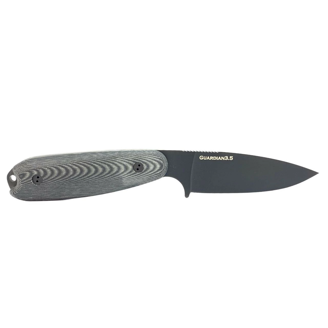 BRADFORD KNIVES Guardian 3.5 3.5in DLC Black Drop Point Black Micarta Handle Fixed Blade Knife (3.5S-101B-M390) 4 BRADFORD KNIVES Guardian 3.5 3.5in DLC Black Drop Point Black Micarta Handle Fixed Blade Knife (3.5S-101B-M390) - Image 2