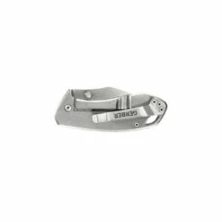GERBER Kettlebell 2.5in Stonewash Clip Point Gray Aluminum Handle Folding Knife (30-001496) -THE BLADE BAR Sales 30 001496.2 70681.1614287914
