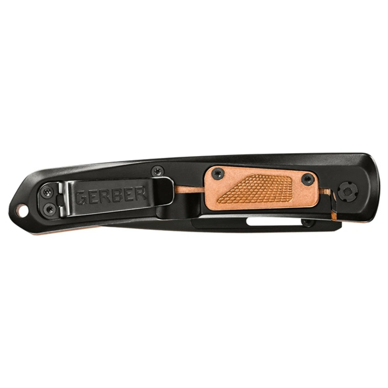 GERBER Affinity 8 5In Black Drop Point Copper And Stainless Steel Handle Folding Knife Clamshell Pack (31-004057) 4 GERBER Affinity 8 5In Black Drop Point Copper And Stainless Steel Handle Folding Knife Clamshell Pack (31-004057) - Image 2