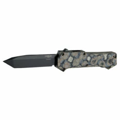HOGUE Compound 3.5in Black Tanto Dark Earth G-10 Handle Automatic Out-the-Front Knife (34027)