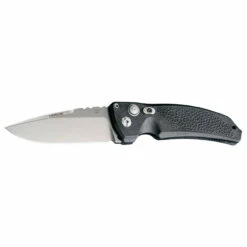 HOGUE EX-A03 3.5in Stonewash Drop Point Black Polymer Handle Automatic Folding Knife (34336)