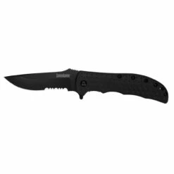 KERSHAW Volt II 3.25in Black Serrated Drop Point Black Nylon Handle Spring Assisted Folding Knife (3650CKTST)