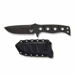 BENCHMADE Adamas 4.2in Black Drop Point Black Steel Handle Fixed Blade Knife (375BK-1) -THE BLADE BAR Sales 375bk 1 08 69797.1650900677