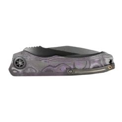 HERETIC Wraith 3.625in DLC Black Drop Point Purple Camo Carbon Fiber Handle With Black Titanium Bolster Automatic Folding Knife (H000-6A-PUCF) -THE BLADE BAR Sales 3 64734.1664307112