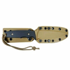 SPARTAN BLADES Harsey TT 4.5in FDE PVD Drop Point Black Micarta Handle Fixed Blade Knife With Tan Kydex Sheath (SB43DEBKKYTN) -THE BLADE BAR Sales 3 79378.1646144814