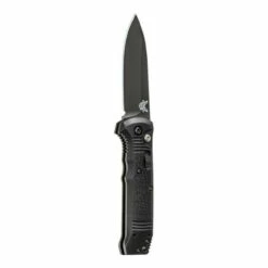 BENCHMADE Black Class Casbah 3.4in Plain Edge S30V Steel Black Blade Grivory Black Handle Push Button Opening Knife (4400BK)