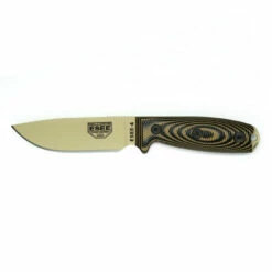 ESEE KNIVES Esee-4 3D 4.5in Tan Drop Point Brown And Black 3D G-10 Handle With Black Sheath Fixed Blade Knife (4PDT-005)